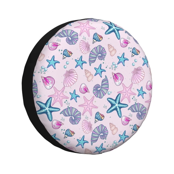 Vsdgher Sea Shells 3 for Spare Tire Cover, Tire Wheel Protector Wheel Cover Fit for Truck,Trailer,RV,SUV,Camper and Most Vehicle-14 inch