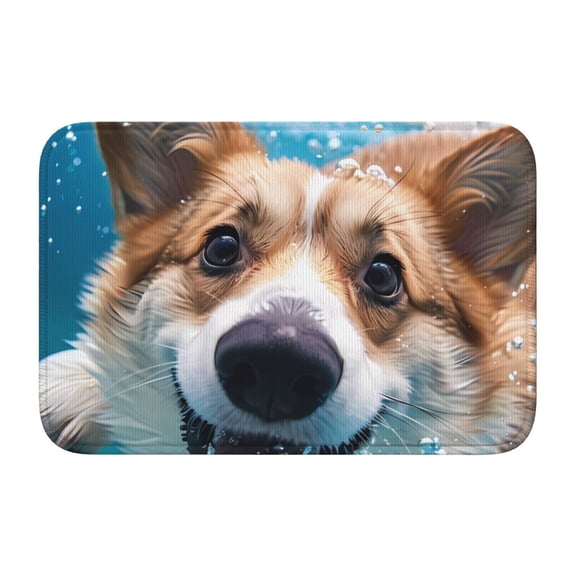 Vsdgher Sea Swimming Corgi Hem Mat 40x60 - Multipurpose Doormat for Indoor & Outdoor Use - Welcome Your Guests with our Entrance Mat