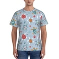 thumbnail image 1 of Vsdgher Sea Turtle Print Men's Dry Fit Mesh Athletic Shirts Moisture Wicking Tennis T-Shirt Tops, 1 of 9