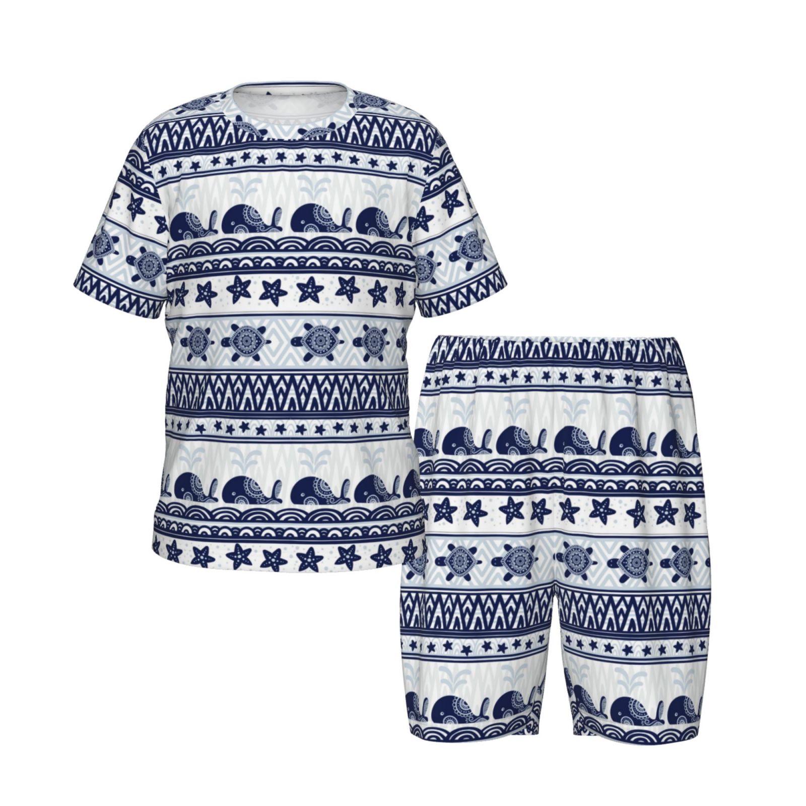 2-Piece Pajama Shorts Set - Crayon Alligators