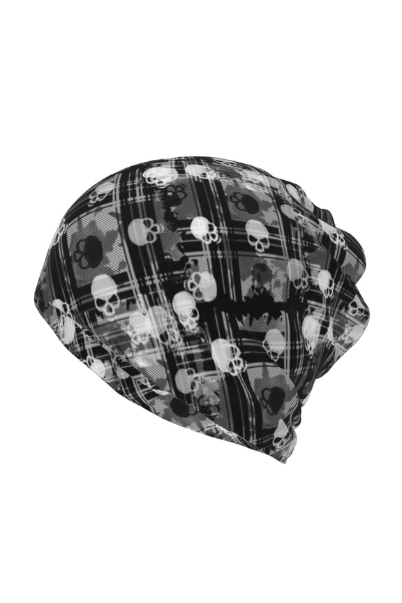 Seamless Pattern With Skulls Slouchy Beanie Hat for Men/Women, Skull Cap Chemo Cap Night Sleeping Cap