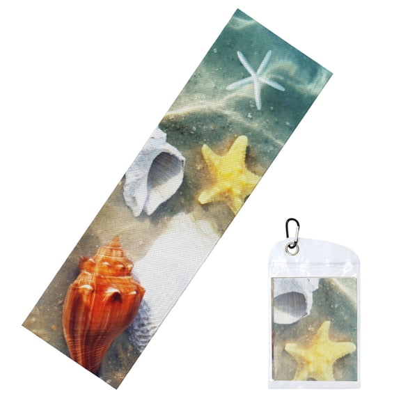 Vsdgher Seashell On The Beach Cooling Towel (40"x12"), Soft Breathable Chilly Towel, Ice Towel, Microfiber Towel for Sport, Workout & More Activities