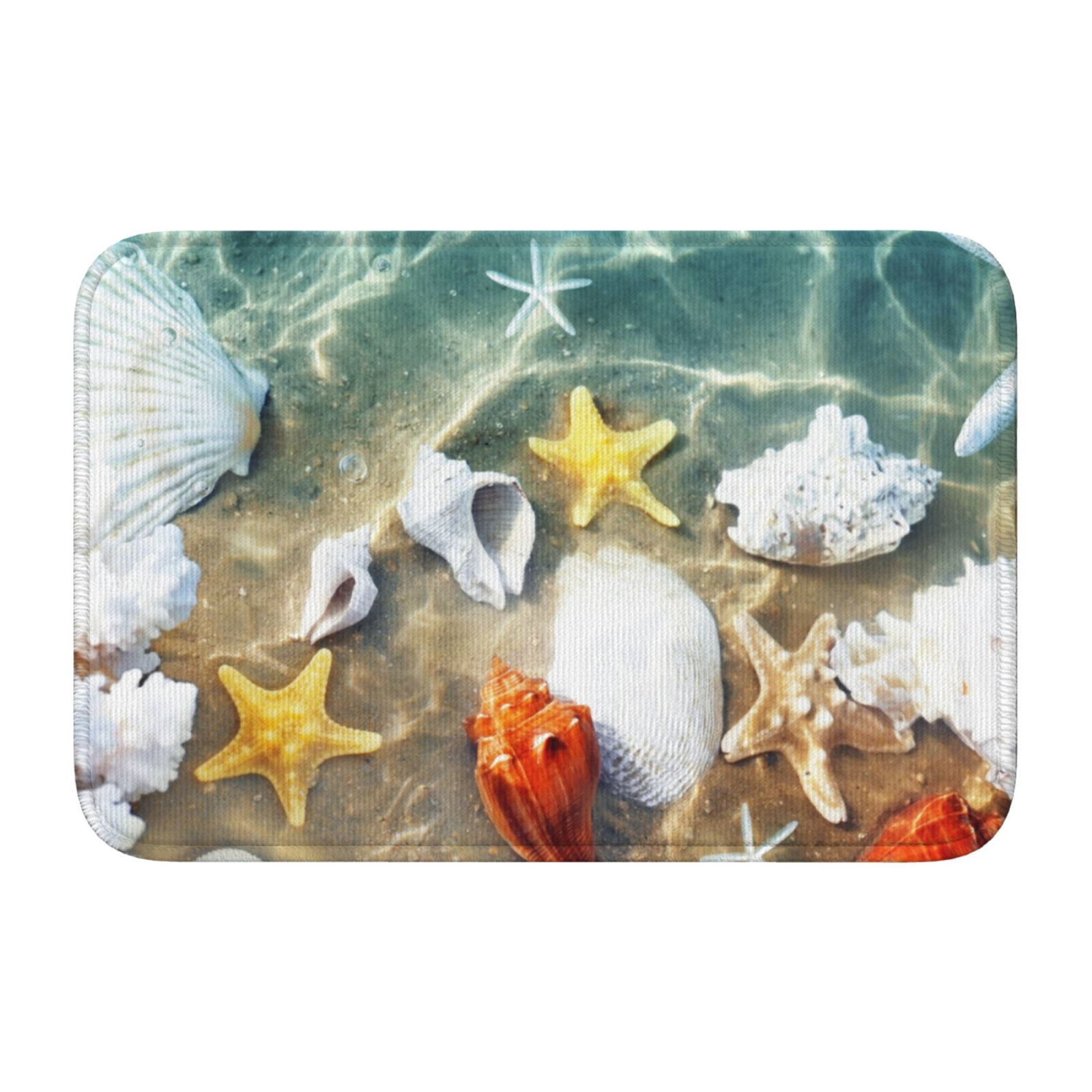 Vsdgher Seashell On The Beach Hem Mat 40x60 - Multipurpose Doormat for Indoor & Outdoor Use - Welcome Your Guests with our Entrance Mat