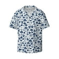 thumbnail image 1 of Vsdgher Seaside Primary Color Print Men's Wrinkle Free Untucked Cuban Shirt Business Casual Button Down Shirts Short Sleeve Shirt, 1 of 7