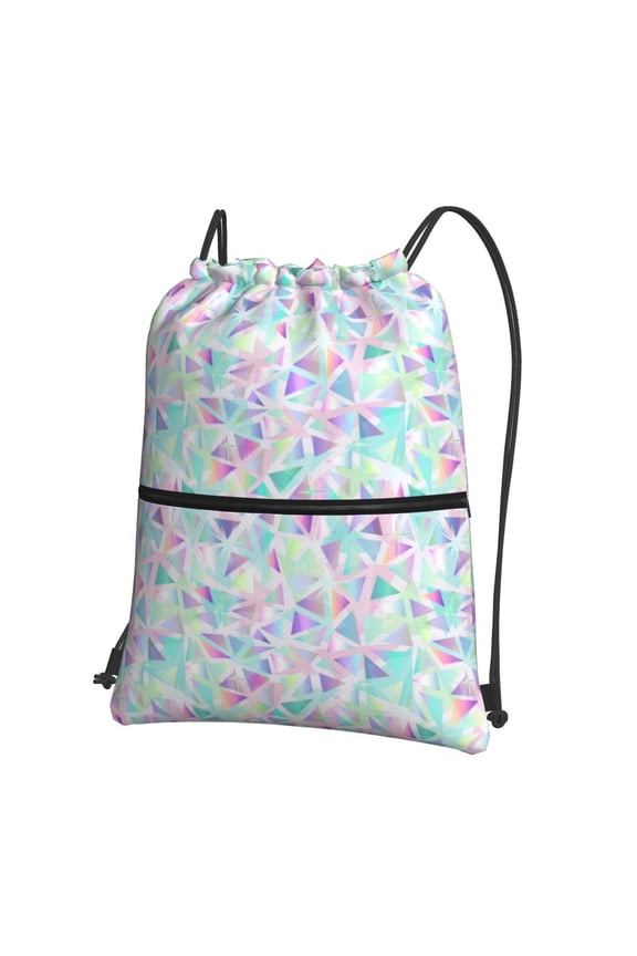 Sequins Drawstring Backpack Water Resistant String Bag Sports Sackpack Gym Sack for Men Women