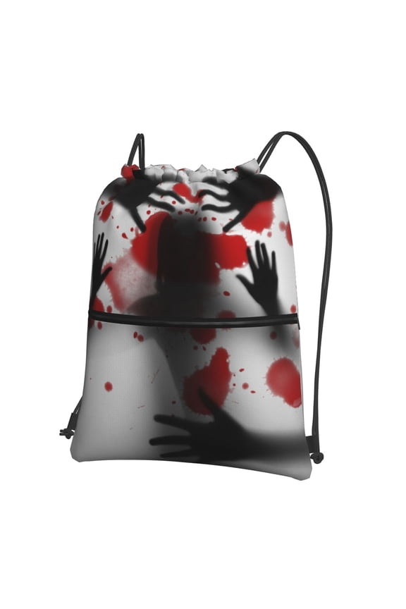 Shadows Behind Drawstring Backpack Water Resistant String Bag Sports Sackpack Gym Sack for Men Women