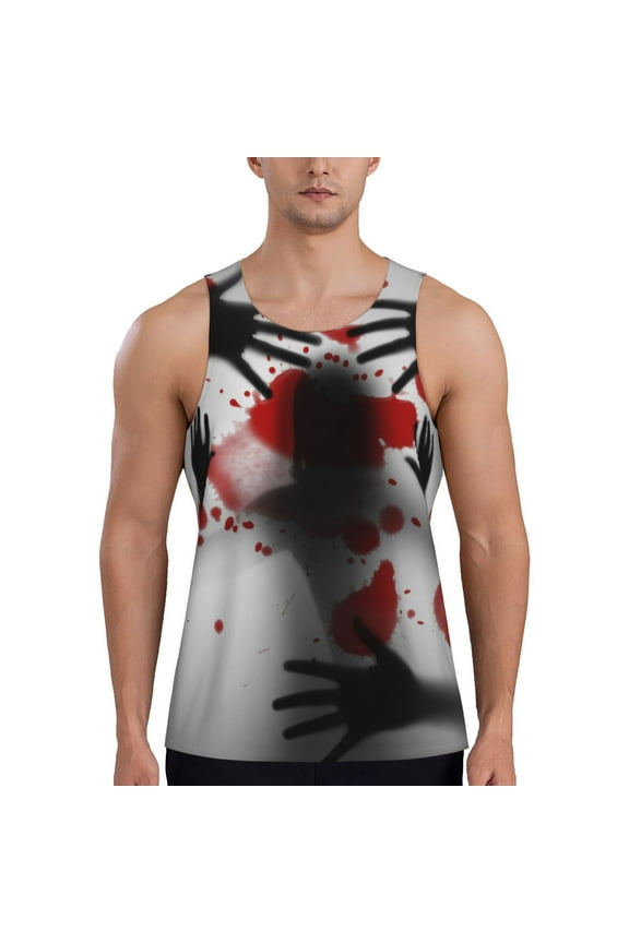 Shadows Behind Men's Workout Tank Tops Sleeveless Gym Shirt Quick Dry Fitness Bodybuilding Sleeveless T Shirt-4X-Large