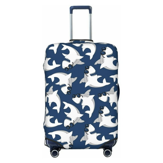 Vsdgher Shark Print Luggage Cover Washable Suitcase Cover Protector Anti-scratch Suitcase cover Fits 18-32 Inch Luggage