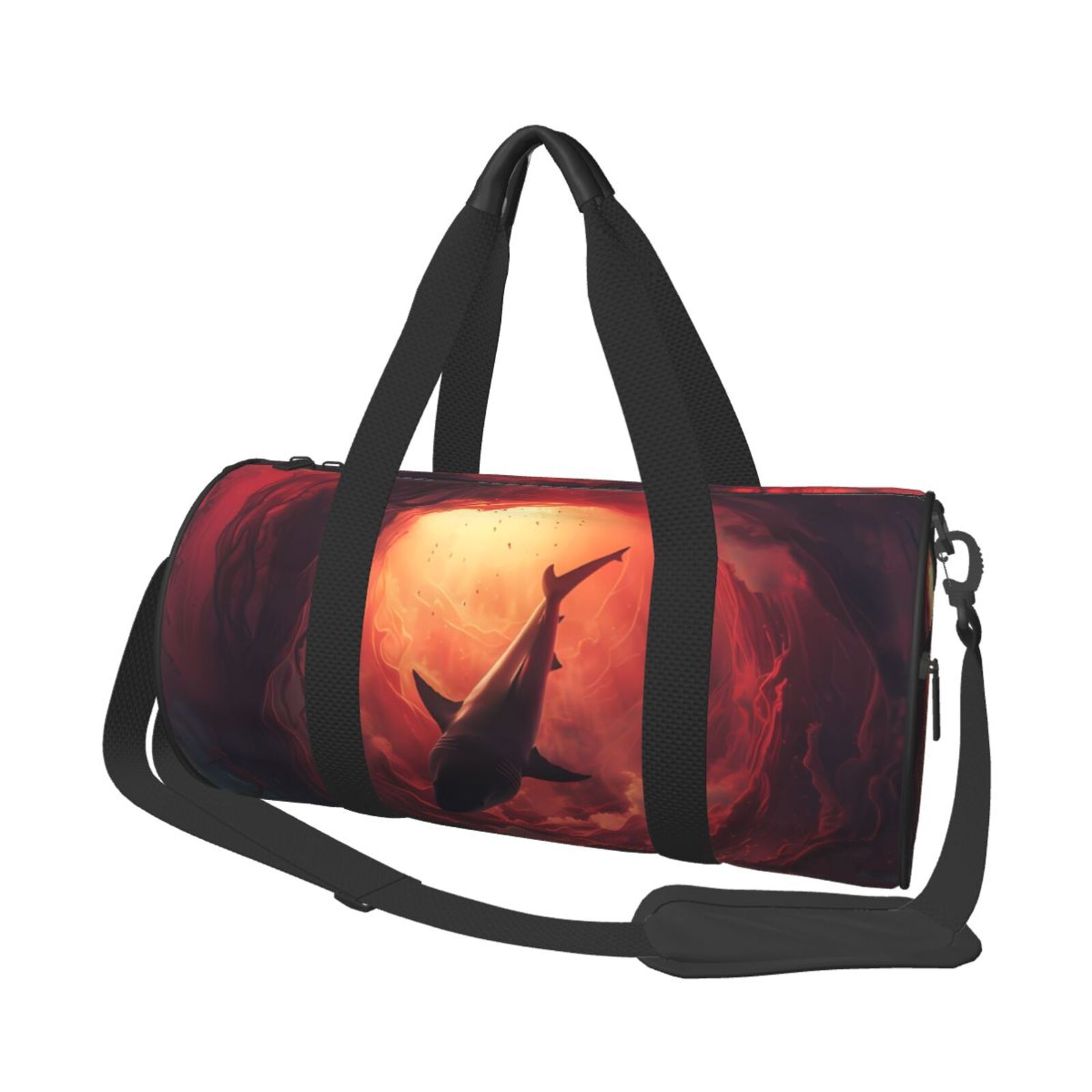 Vsdgher Shark Underwater Vortex 45L Foldable Duffel Bag, Sports Gym Bag,Overnight Bag, Portable Weekender Bag for Airplanes