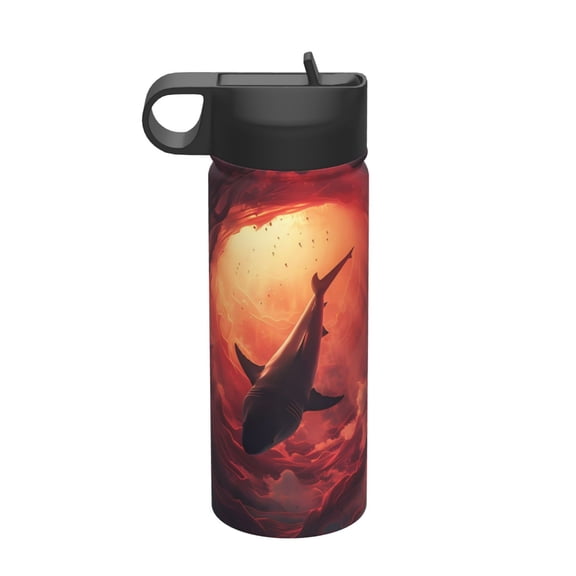 Vsdgher Shark Underwater Vortex for Insulated Stainless Steel Water Bottle,18oz Sports Water Bottle Stainless Steel Reusable Tumbler for Sports, Travel, and School