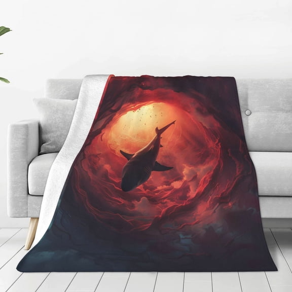 Vsdgher Shark Underwater Vortex Ultra-Soft Micro flannel Blanket Throw Blankets for Couch Sofa, Bed (4 sizes)-60"x50"