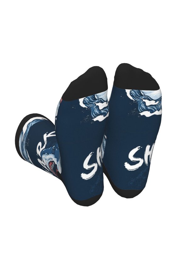 Shark Unisex Crew Socks Lightweight Breathable Ventilation Ankle Socks, Mid-calf socks for Daily