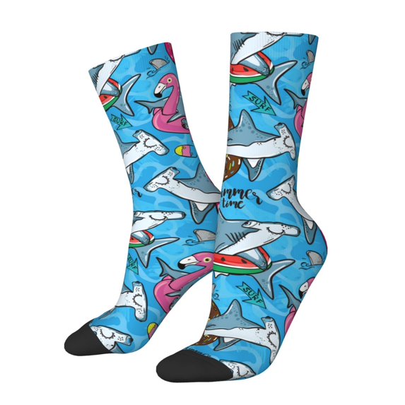 Vsdgher Sharks Summer Crew Socks for Men & Women, Breathable Casual Athletic Ankle Socks