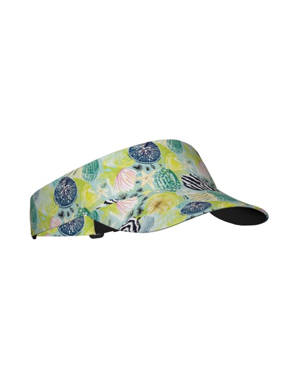 Shell Clam Print Adult Sunscreen Visor Cap,1 Piece of Sport Sun Visor Hats Adjustable Sun Hat for Outdoor Activities Fits for Women and Men (One Size)
