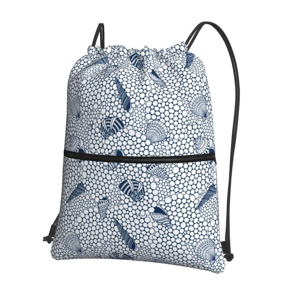 Vsdgher Shells And Sand Drawstring Backpack Water Resistant String Bag Sports Sackpack Gym Sack for Men Women