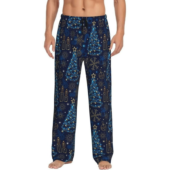 Vsdgher Shining Christmas Tree Mens Pajama Pants Sleep & Lounge Pants, PJ Pants-Large