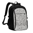 thumbnail image 1 of Vsdgher Silver Glitter Print Travel Laptop Backpack, Laptops Backpack with USB Charging Port, Water Resistant Computer Bag Gift for Men & Women, 1 of 7