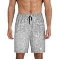 thumbnail image 1 of Vsdgher Silver Mosaic Print Men's Pajama Shorts Lounge Bottoms Sleep Shorts Elastic Waist Lightweight PJ Shorts with Pockets-XX-Large, 1 of 6