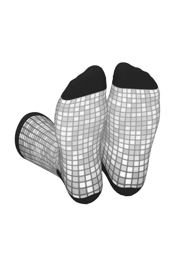 Silver Mosaic Unisex Crew Socks Lightweight Breathable Ventilation Ankle Socks, Mid-calf socks for Daily
