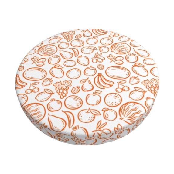 Vsdgher Simple Fruit Print Stool Covers Round,Stretch Round Stool Covers Washable Stool Cushion Slipcover Elastic Chair Covers for 12-14 Inch Chair