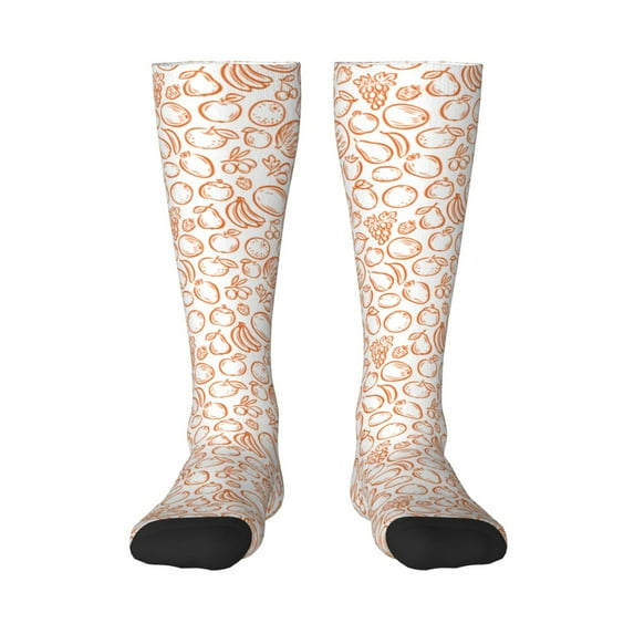 Vsdgher Simple Fruit Print Thigh High Socks Extra Long Stretchy Sock Women Over Knee High Opaque Stocking Daily Wear