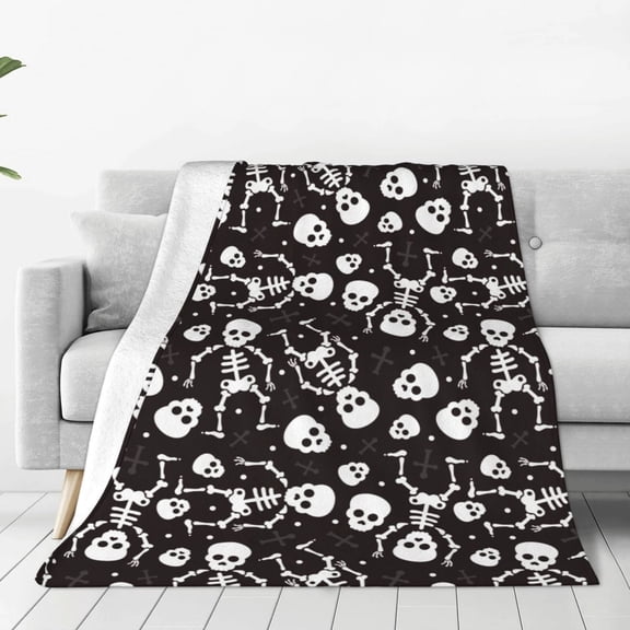 Vsdgher Skeleton Ultra-Soft Micro flannel Blanket Throw Blankets for Couch Sofa, Bed (4 sizes)-60"x50"
