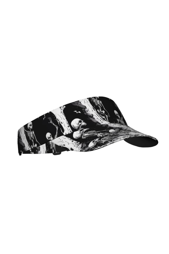 Skeleton Wave Artwork Print Adult Sunscreen Visor Cap,1 Piece of Sport Sun Visor Hats Adjustable Sun Hat for Outdoor Activities Fits for Women and Men (One Size)