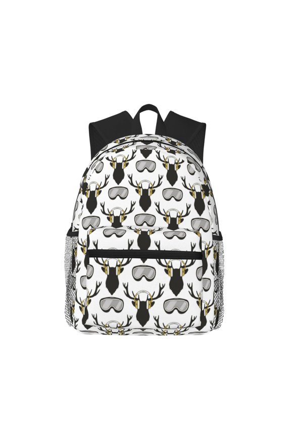 Ski Goggles Moose Music Picture Unisex Large Capacity Bookbag, Schoolbag, Casual Daypack for High School, College, Teens, Travel, Work