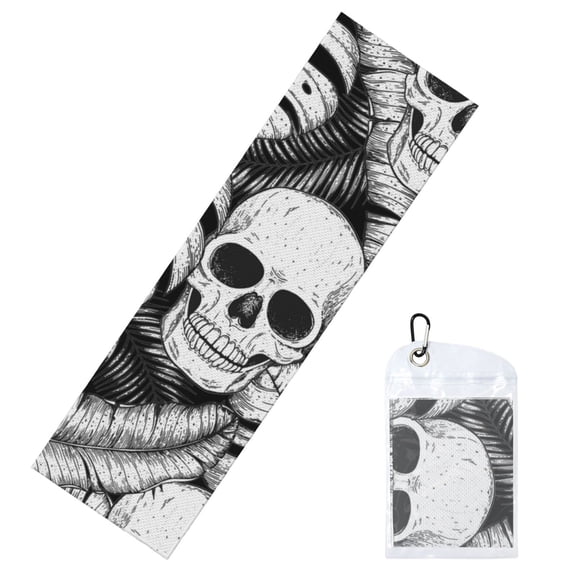 Vsdgher Skull and palm leaves Cooling Towel (40"x12"), Soft Breathable Chilly Towel, Ice Towel, Microfiber Towel for Sport, Workout & More Activities