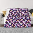 thumbnail image 1 of Vsdgher Skull colorful mushroom rainbow Pattern Fleece Throw Blanket, Horizontal Fleece Bedding Home Decor for Couch & Bed All Season Use -80"x60", 1 of 7