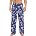 thumbnail image 1 of Vsdgher Skull crystal flower Print Mens Pajama Pants Sleep & Lounge Pants, PJ Bottoms With elastic waistb and Pockets, 1 of 5