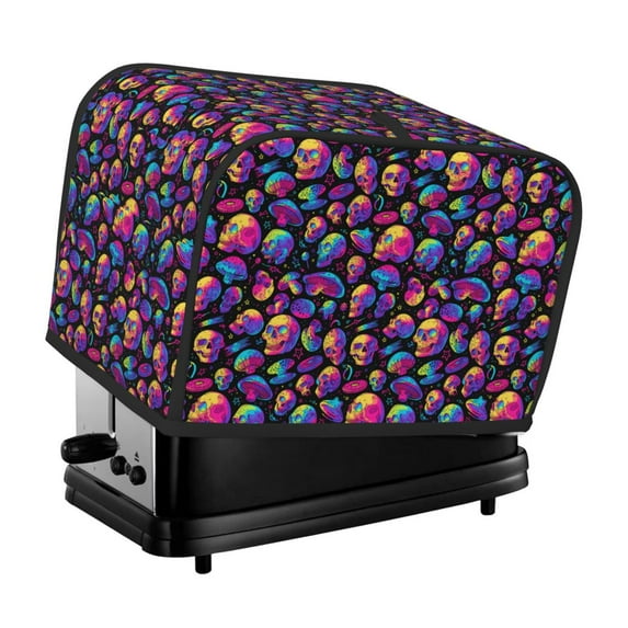 Vsdgher Skull rainbow star mushroom 2 Slice Toaster Cover, Appliance Covers Toaster Cover Fits for Most Standard 2 slice Toasters