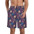 thumbnail image 1 of Vsdgher Skull starry sky flower Men's Beach Shorts, Surfing shorts, Swim trunks, Quick Dry Swim Trunks for Surfing Beach Fun -X-Large, 1 of 6