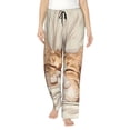 thumbnail image 1 of Vsdgher Sleeping Cat In Blanket Women’s Womens Pajama Pants, Lounge Wide Leg PantsLounge Pants,Sleep Bottoms, Lounge for Women-, 1 of 6