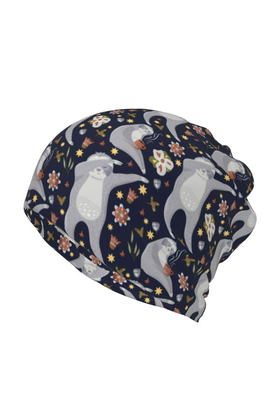 Sloths Dancing Slouchy Beanie Hat for Men/Women, Skull Cap Chemo Cap Night Sleeping Cap