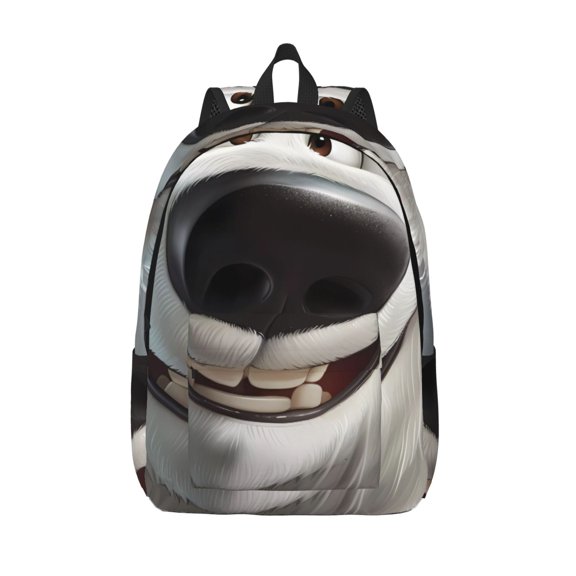 Vsdgher Smiling Polar Bear Print Canvas Backpack Travel Rucksack Unisex Knapsack 15.7/17.7Inch Laptop Backpack for Work,College -Small