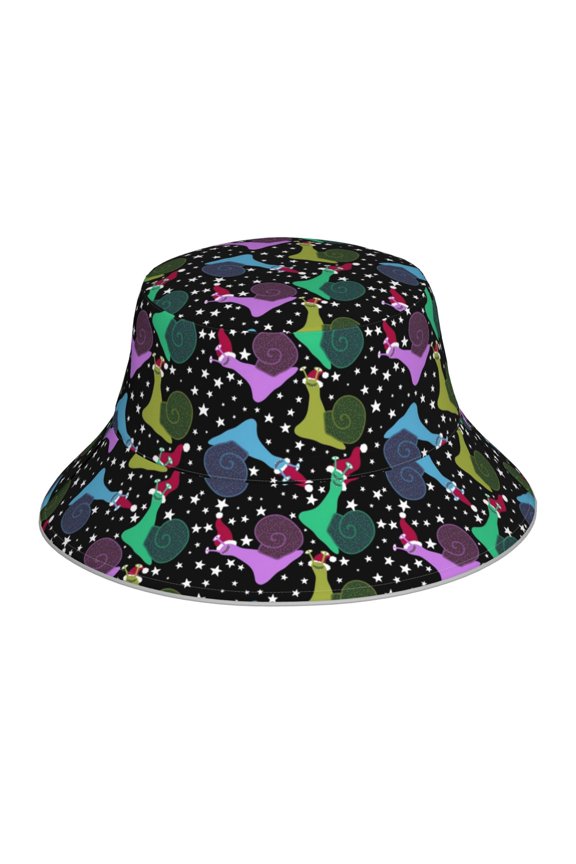 Snails 1 Print Bucket Hat for Men&Women Bucket Hat Reversible Summer Double-Side-Wear Travel Gardening, Beach, Camping, Hiking, Fishing Cap