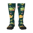 thumbnail image 1 of Vsdgher Snails And Butterfies Print Thigh High Socks Extra Long Stretchy Sock Women Over Knee High Opaque Stocking Daily Wear, 1 of 5