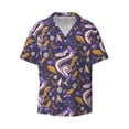thumbnail image 1 of Vsdgher Snake And Floral Print Men's Wrinkle Free Untucked Cuban Shirt Business Casual Button Down Shirts Short Sleeve Shirt, 1 of 1