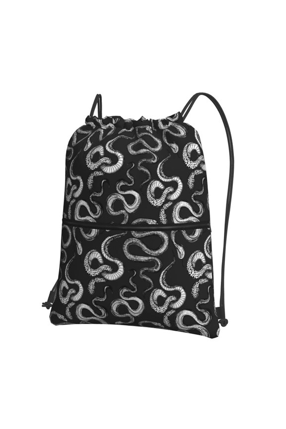 Snake Drawstring Backpack Water Resistant String Bag Sports Sackpack Gym Sack for Men Women