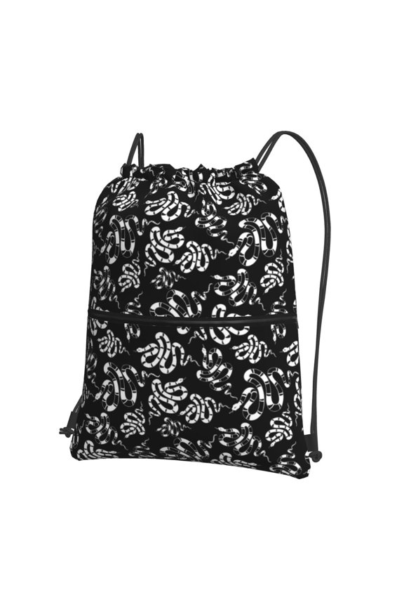 Snake Drawstring Backpack Water Resistant String Bag Sports Sackpack Gym Sack for Men Women