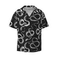 thumbnail image 1 of Vsdgher Snake Print Men's Wrinkle Free Untucked Cuban Shirt Business Casual Button Down Shirts Short Sleeve Shirt, 1 of 7