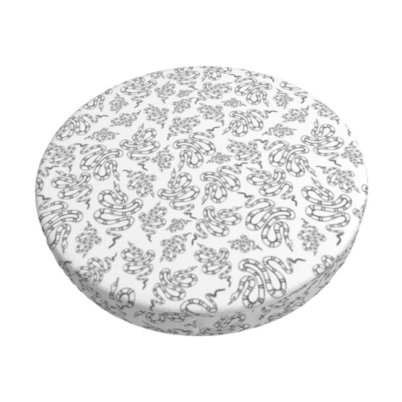 Vsdgher Snake Print Stool Covers Round,Stretch Round Stool Covers Washable Stool Cushion Slipcover Elastic Chair Covers for 12-14 Inch Chair