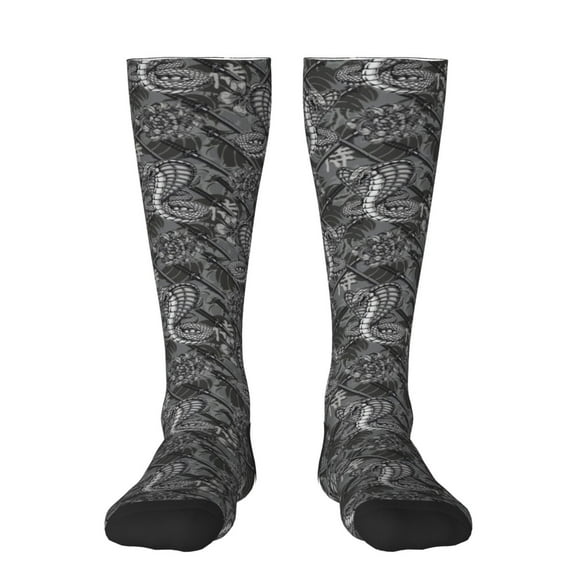 Vsdgher Snake Print Thigh High Socks Extra Long Stretchy Sock Women Over Knee High Opaque Stocking Daily Wear