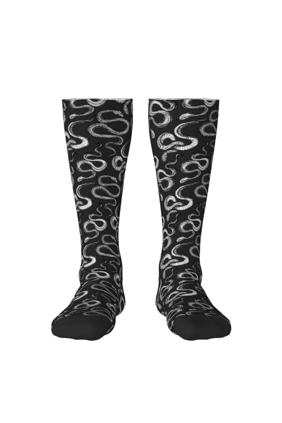Snake Print Thigh High Socks Extra Long Stretchy Sock Women Over Knee High Opaque Stocking Daily Wear