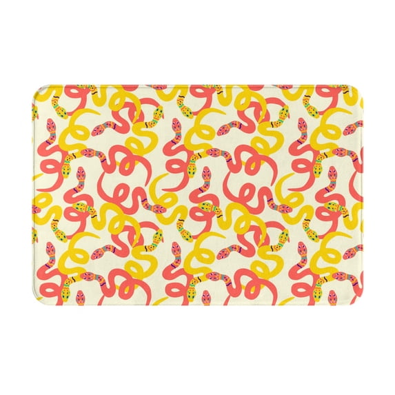 Vsdgher Snake print Flannel Anti-Slip Floor Mat Comfort Mat Floor Carpet for Decor, Non-Slip, Home, Office, Laundry, Durable