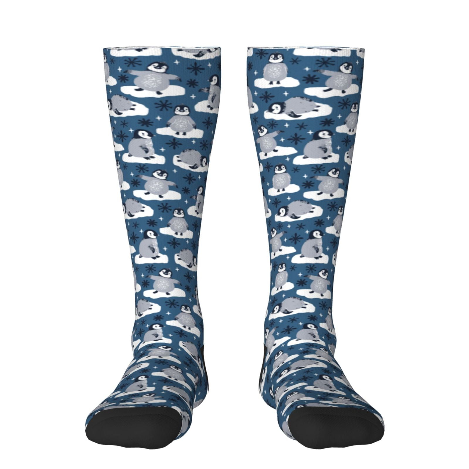 Vsdgher Snow Penguin Print Thigh High Socks Extra Long Stretchy Sock ...