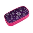 thumbnail image 1 of Vsdgher Snowflake Gradient Purple Print Large Capacity Pencil Case Pouch with Zipper, Portable Aesthetic Big Capacity Pencil Cases Pen Office Travel Stationery Bag, 1 of 8