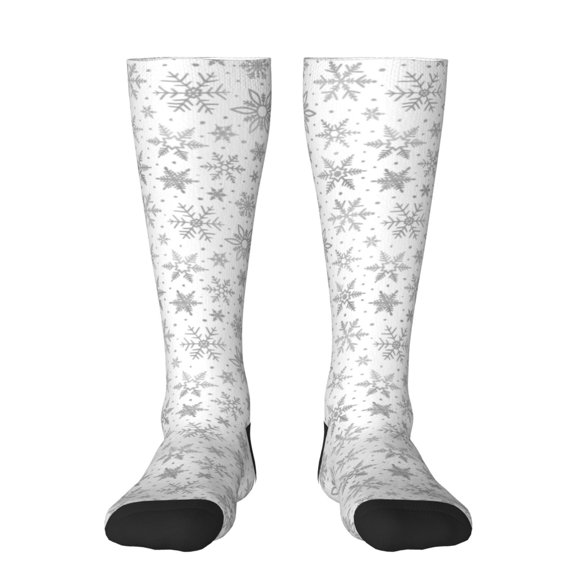Vsdgher Snowflake Minimalist Knee Socks, High Socks Long Stretchy Sock Women Knee High Stocking, Long Socks for Women