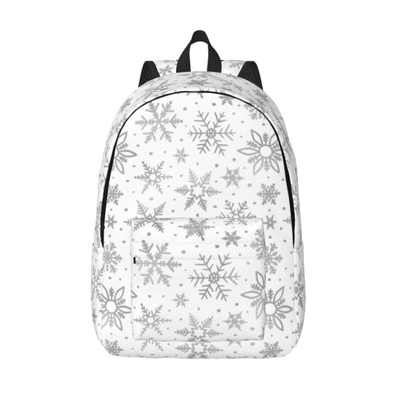 Vsdgher Snowflake Minimalist Print Canvas Backpack Travel Rucksack Unisex Knapsack 15.7/17.7Inch Laptop Backpack for Work,College -Small